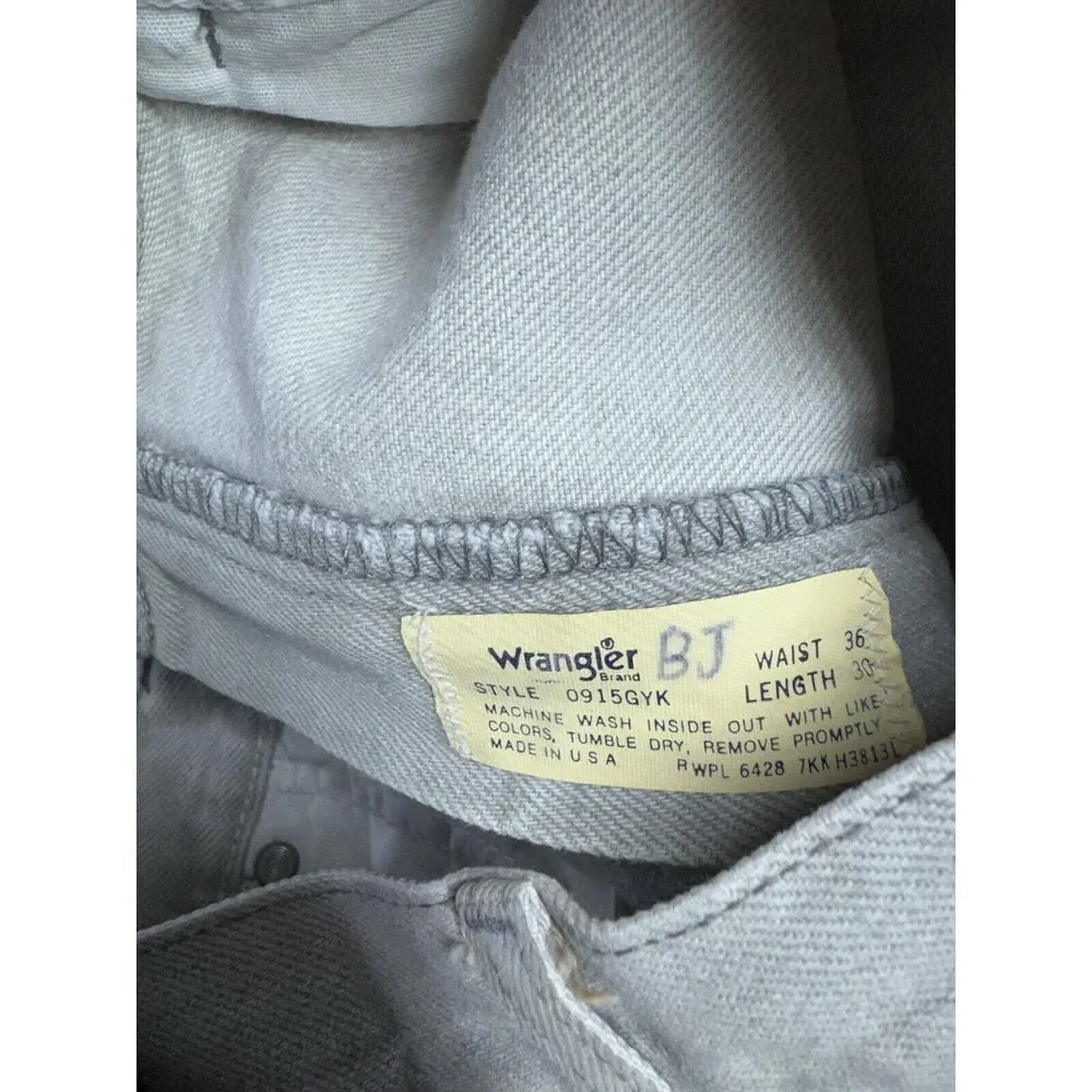 Vintage 70s 80s Wrangler Straight Leg Jeans Men's Pearl Size 36 x 30 USA 0915GYK